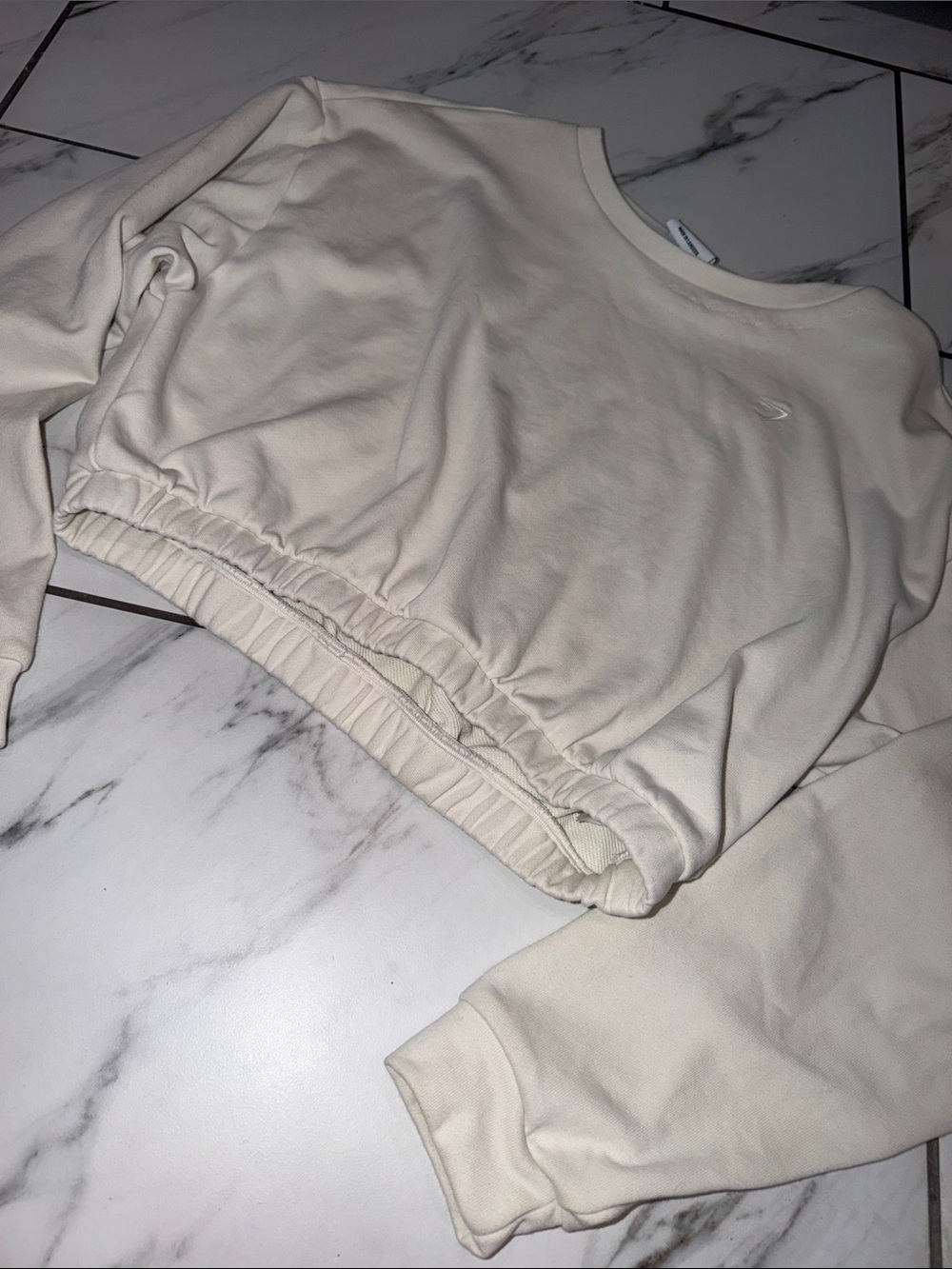 Gymshark Whitney Simmons Cream Cropped Crewneck Sweatshirt - Picture 5 of 8